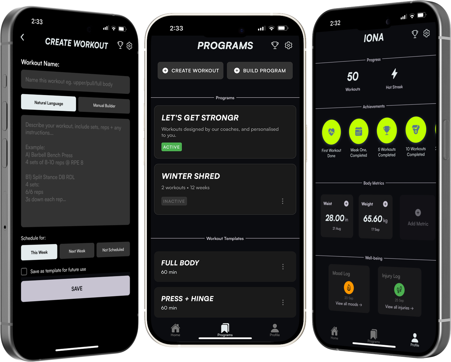 STRONGR App - Create Workout, Programs, and Profile